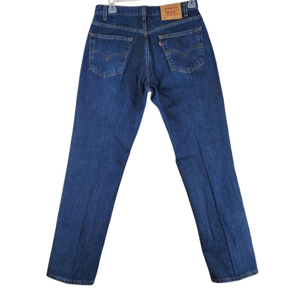 Vtg Y2K Levis 505 Blue Jeans Men 34x32 (32x33) Regular Straight Dark Wash 08/99 - Picture 2 of 13
